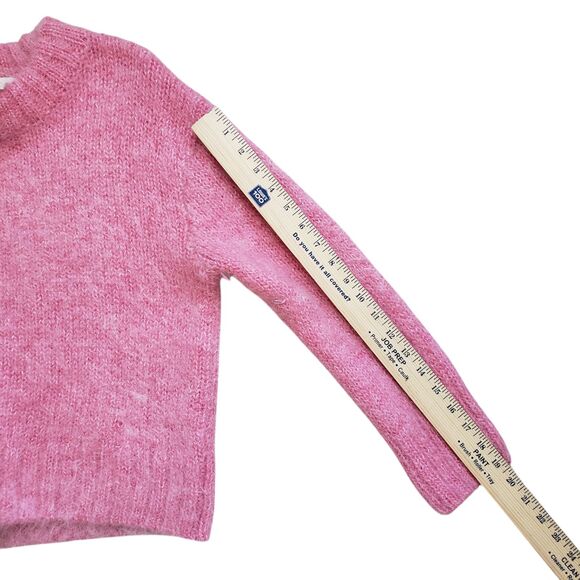 H&M Oversized Knit Sweater Womens Small Pink Mohair Wool Chunky Fuzzy Jumper - Picture 10 of 11